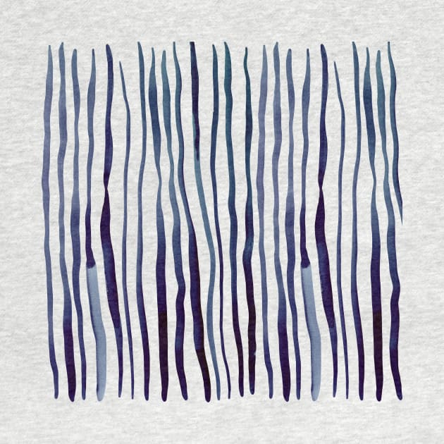 Vertical watercolor lines - indigo by wackapacka